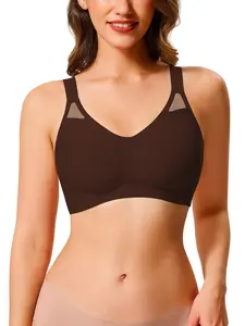 Women's Seamless Wireless Tank Bra, Full Coverage Push-Up Design, Comfortable & Breathable Fabric, Casual Style, All Season Wear