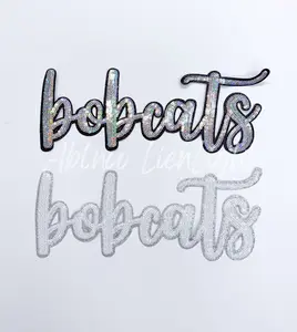 Bobcats Cursive Letter Mascot Gameday Sequins Patch