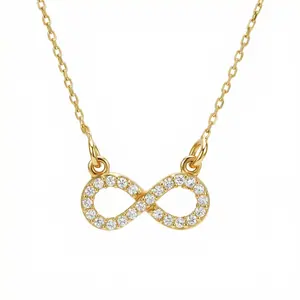 Pave Infinity Pendant Necklace | Gold Necklace