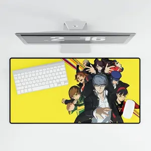 Midnight Truth - Persona 4 Anime Mousepad, Yellow Aesthetic Desk Mat, Large Extended Gaming Pad, JRPG Setup Decor for Gamers & Fans