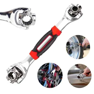 Combination Wrench Set, Multifunctional Ratchet Wrench, Universal Wrench with 360 Degree Rotating Head, 52 in 1 Socket Wrench Tool, Spanner for Home and Car Repair