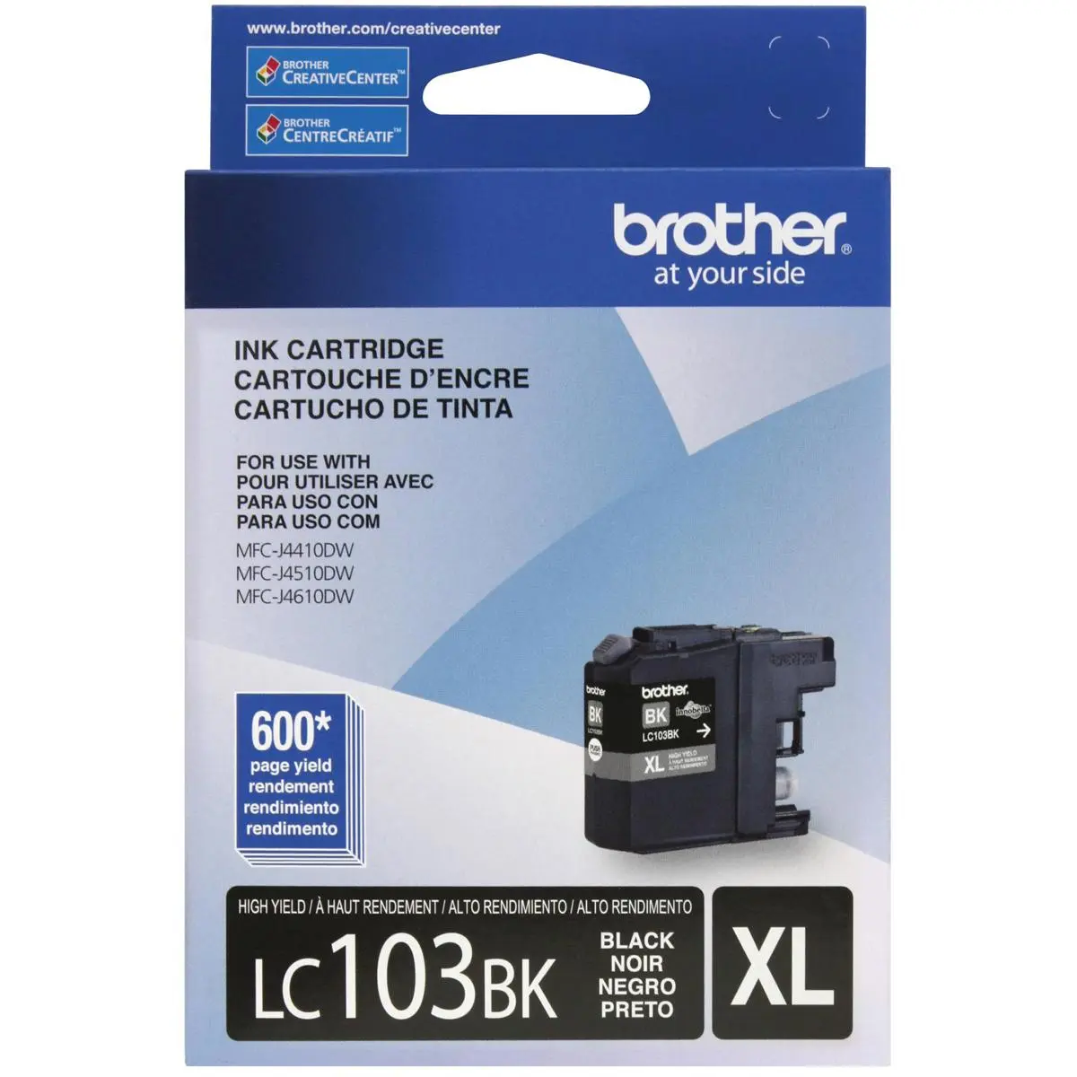 Brother High Yield Black Ink Cartridge, 600 Pages Yield