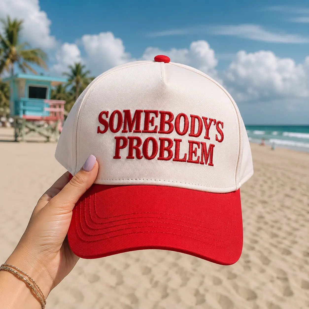 "Somebody's Problem" Embroidered Baseball Cap - Funny Statement Adjustable Snapback Casual Hat for Women and Men, Hats For Women, Embroidery Trucker Hat