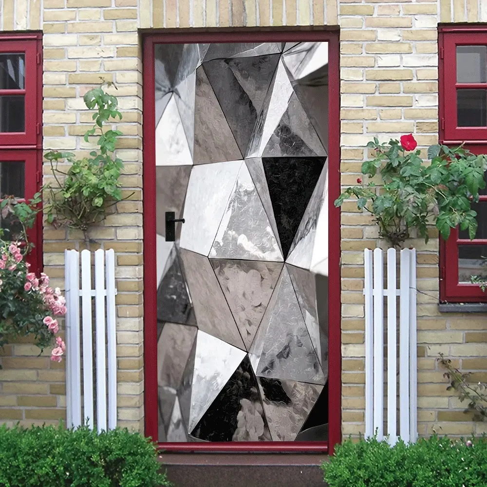 2 Geometric Mirror Wall Stickers Modern Minimalist Self Adhesive Decor for Living Room Removable Triangle Art Decals Waterproof Scratch Resistant Nordic Style Home Decorative Sticker Background Wall Deco