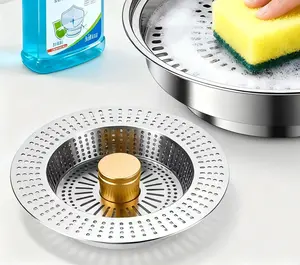 3 in 1 Kitchen Sink Drain Strainer, Stainless SteelSink Stopper, Anti-clogging Drainage Odor Filter Sink Plug for US Standard 3 1/2 Inch Drain, Home Goods, Kitchen Gadgets  Stainless Steel Kitchen Sink Aid Trio