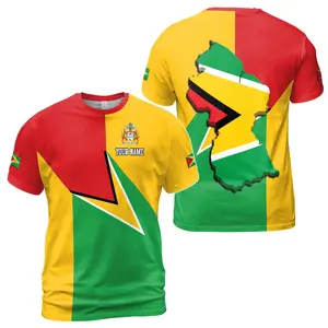 Customized Guyana Flag Men s T-shirt with Personalized Name - Patriotic Pride Shirt for Men