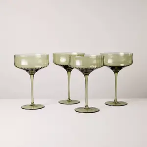 Set of 4 12oz Coupe Glasses Green - Hearth & Hand with Magnolia