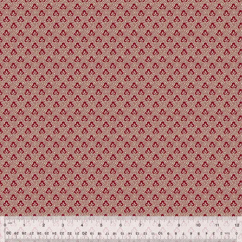 Fabric Windham Turkey Red Clover Circa: Turkey Red by the Quarter Yard 54729-1