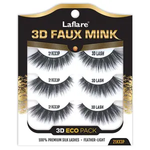 3D FAUX MINK 3 PAIRS ECO PACK