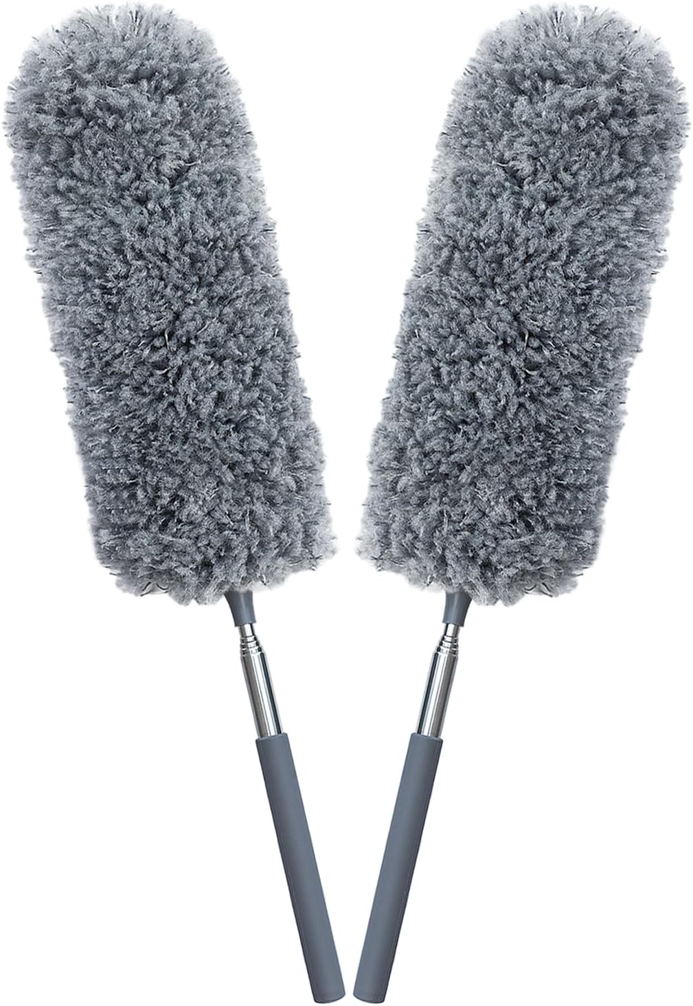 2 Pack Mini Microfiber Feather Duster for Cleaning, with Extendable Pole, Hand Washable Dusters, Cleaning Tools