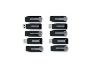Verbatim 32GB Store 'n' Go V3 USB 3.2 Gen1 Flash Drive 10pk Gray 70894
