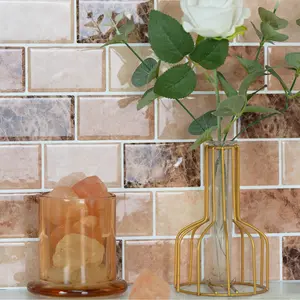 Self-Adhesive Ceramic Tile Wall Stickers, Waterproof, Moldproof, Oil Resistant, for Living Room Kitchen Bathroom, (6pcs/12pcs/24pcs)