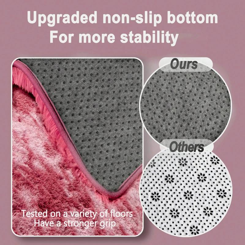 AAFKK Soft Shag Rugs For Bedroom, Tie-dye Dark Red  Fluffy Shaggy Rugs For Living Room Nursery, Luxury Modern Plush Carpet Girls Boys Kids Room Dorm Indoor Home Decor, Upgrade Non-Slip