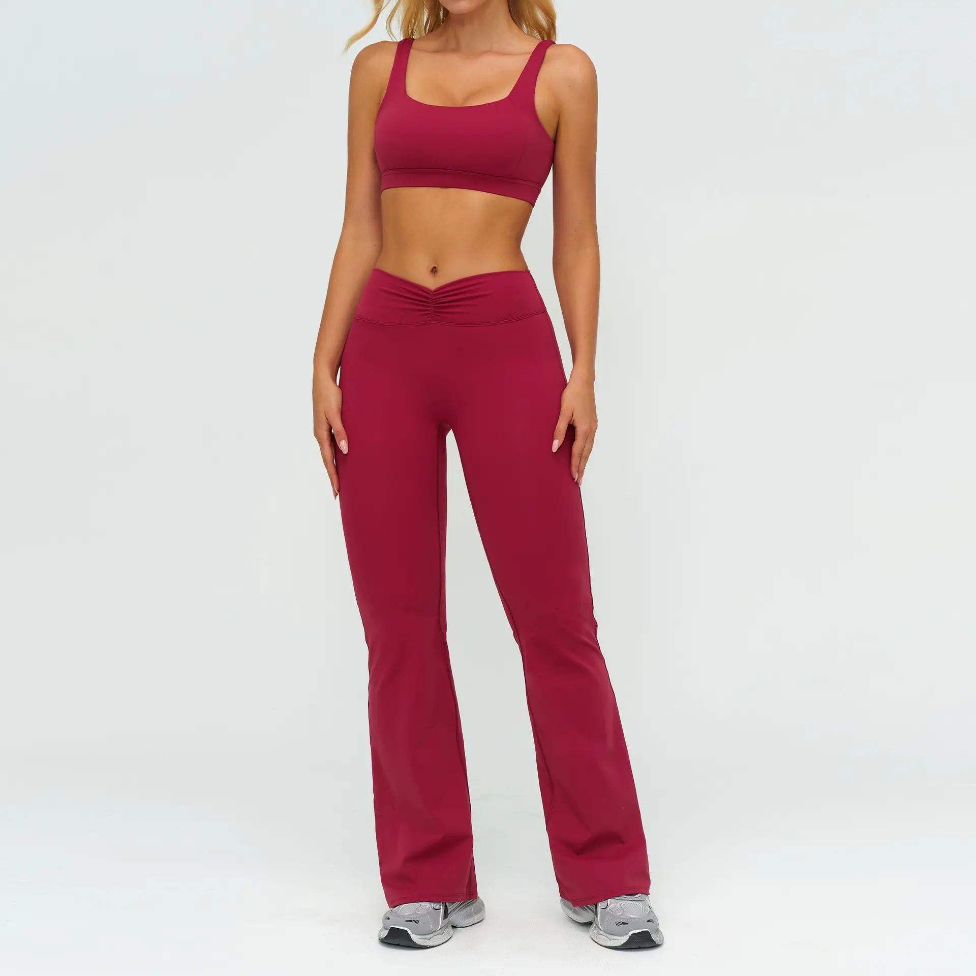 9313 2 bra+9313 2 bell bottom pants   ch