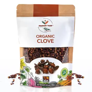 Premium Organic Whole Cloves 5.3 oz (150 grams), Grade Hand Picked, Sourced from a USDA Certified Organic Farm in Sri Lanka