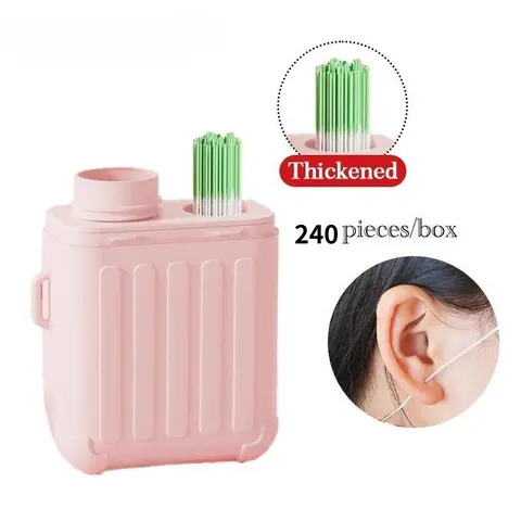 Gentle Ear Piercing Aftercare Kit - Ear Care Products with Hole Cleaning Lines, Cotton Swab-Included Cleaning Agent for Piercing Needs, Ear Cleaning Agent