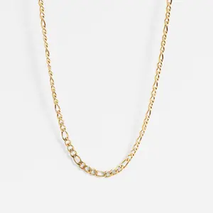 18k Gold Figaro Chain | Gold Plated Stainless Steel, 4mm Width, 24" Lengths | Guaranteed for Life - Perfect Gift