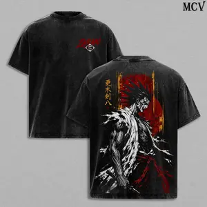 Zaraki Kenpachi Bleach Tee – Kenpachi Zaraki Vintage Washed T-Shirt | Battle Maniac | 11th Division Captain | Thousand-Year Blood War Final Part | The Calamity Anime Manga Graphic Tee | Heavy Cotton Unisex Oversized Streetwear Top