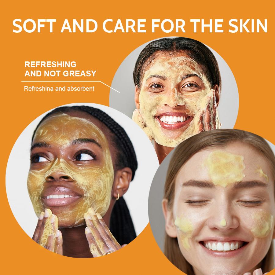 2-Piece Turmeric Facial Cleansing Kit for Men & Women - Gentle Foaming Mousse, Lemon Turmeric Soap - Daily Skincare Face Cleanser
