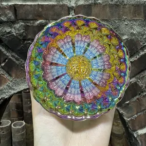 Luminous Jianzhan Bowl with "Fu" Characters & Phoenix Inspired Shimmer Porcelain Handmade Tea Time Magic