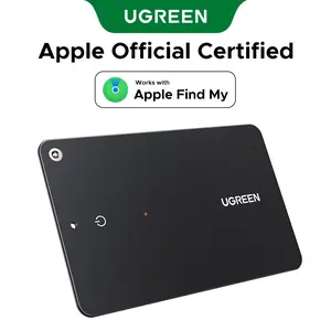 UGREEN FineTrack Slim Smart Finder Compatible with Apple Find My (iOS Only), Wallet Finder, IP68 Waterproof Rechargeable Bluetooth Tracker Card-Button Device Magnetic,TikTokShopSpringGlowUp,Greenish