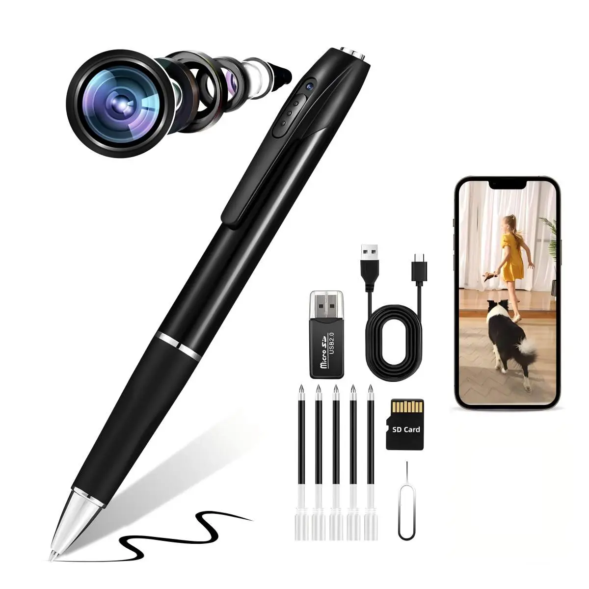 1080P cam with 64GB Body camera security Dectection   cameras for home Portable Recording Card Clip Rechargeable Video Recorder Battery Life