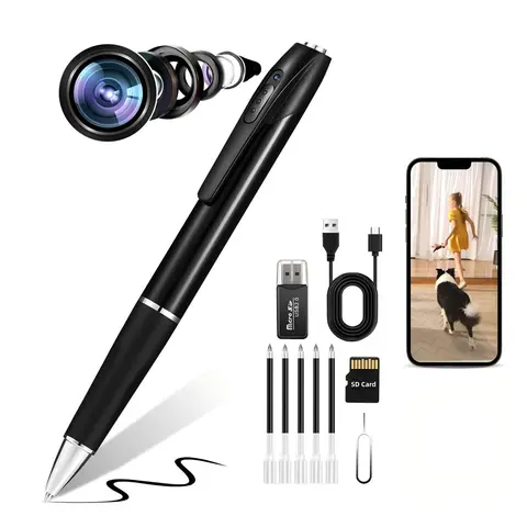 Compact Full HD 1080P Portable Security Camera with 64GB Recording Card, Clip, Rechargeable Battery, Motion Detection, USB Compatibility, ABS Sleek Design for Home Monitoring HD Video Recorder Video Camcorders Mini Camcorder Hd Video Camera