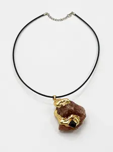 Collar De Piedra De Color Rosa,Kolye Pierre Rose