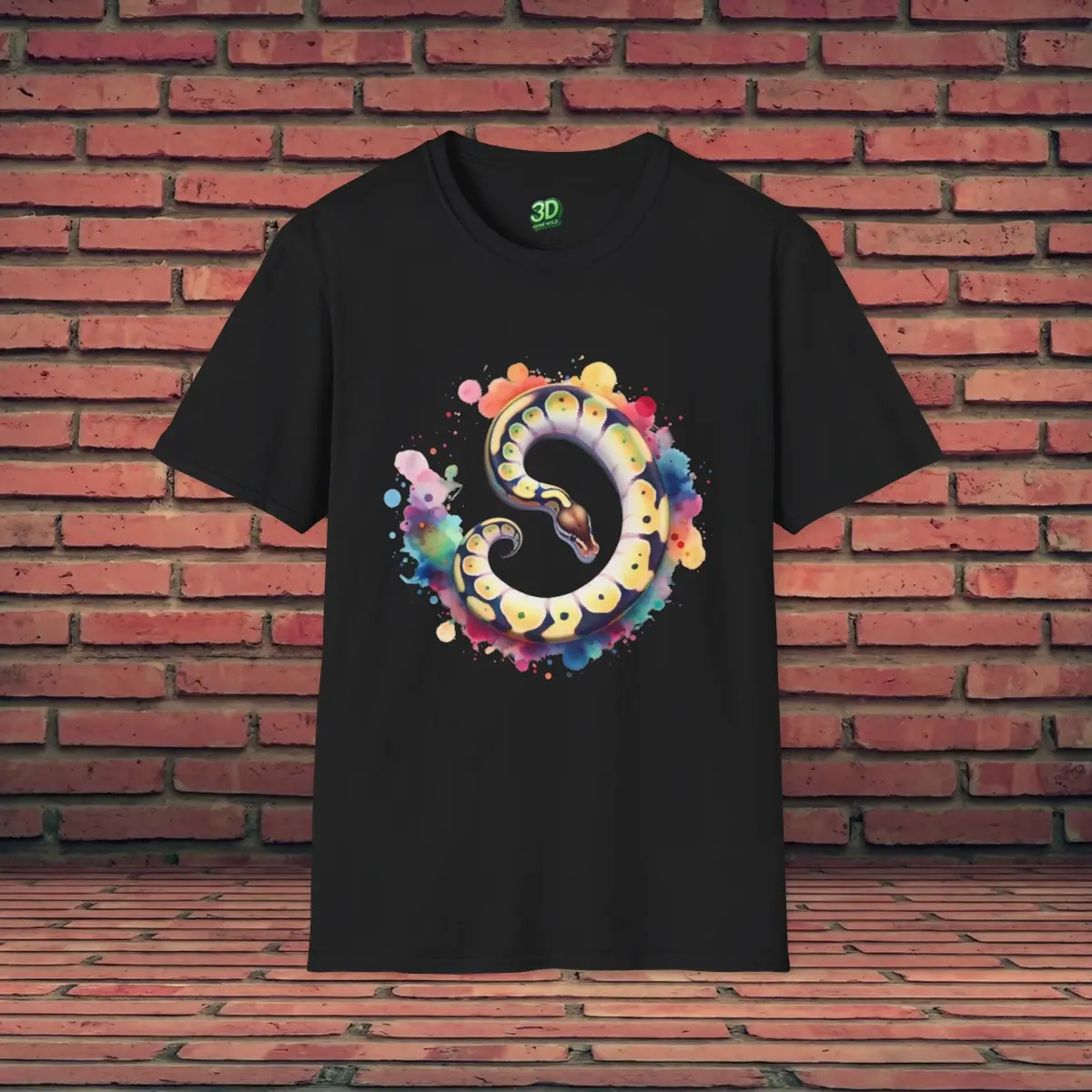 Ball Python Snake Shirt | Colorful Watercolor Snake Art | Graphic Tee | Reptile T-Shirt | Handmade Gift For Snake Lover