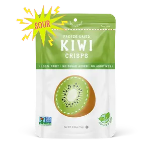 Nature’s Turn Freeze-Dried Kiwi Crisps - Healthy Sour Snacks, No Sugar Added, Non-GMO, Gluten-Free, Vitamin C Packed, Resealable Pouch for School Lunches & Hikes