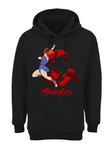 Thundercats Felina & Logo Hoodie for Men – Black Pullover Sweatshirt Graphic Tee