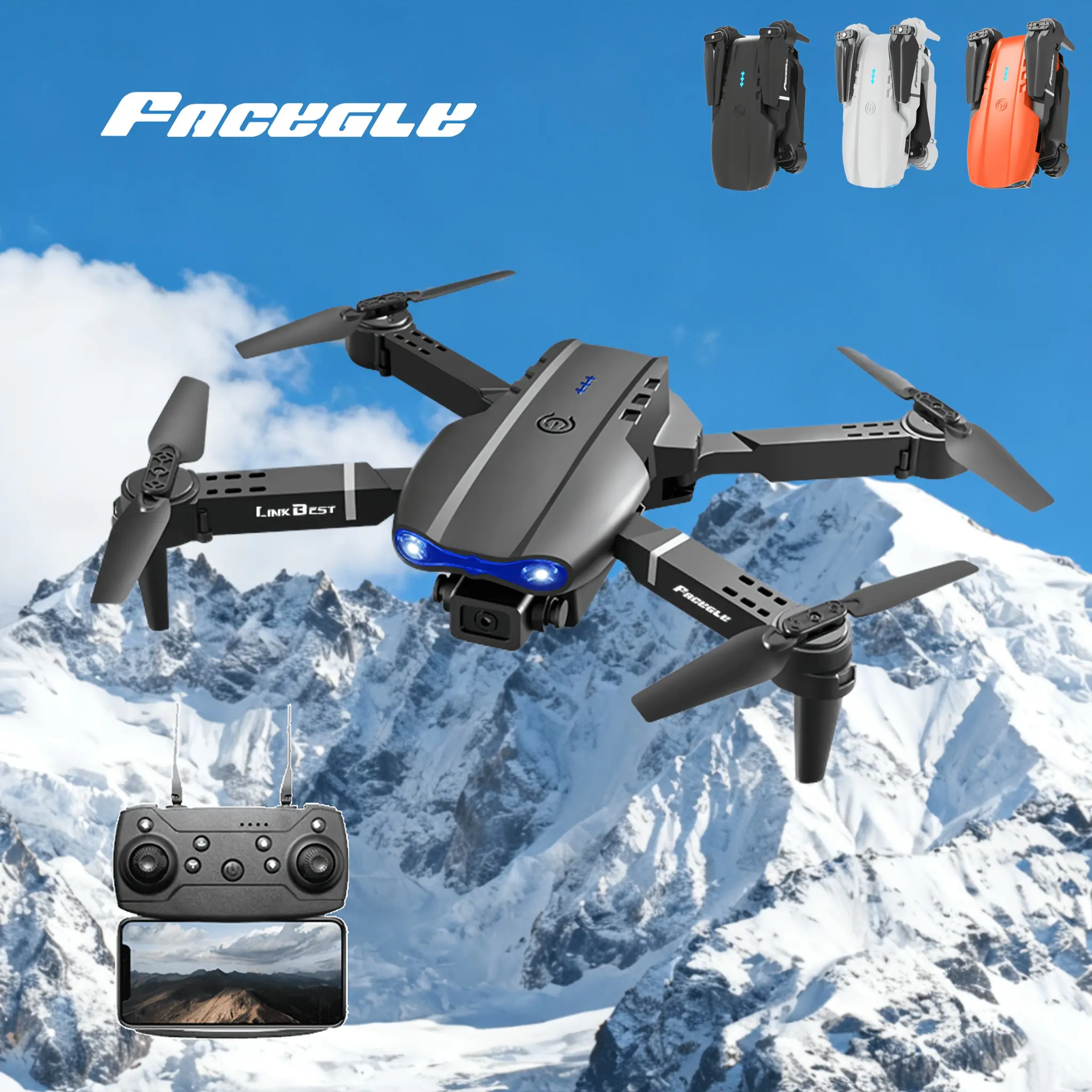 Newly upgraded E99 drone, dual cameras, optical flow positioning, intelligent hovering, free movement, strong wind resistance, long-distance remote control connection, foldable body design, professional aerial photography remote control drone