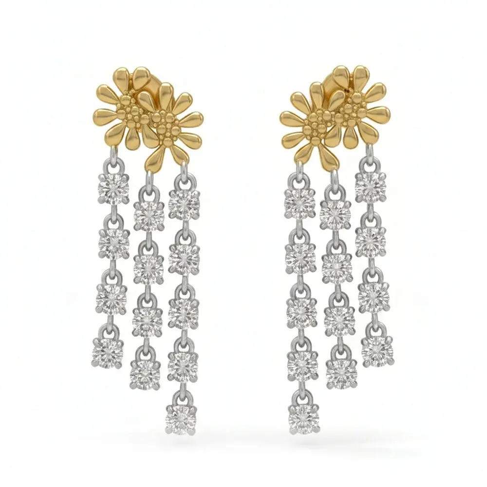 .50ct 14K Two Tone Lab Grown Diamond Earrings