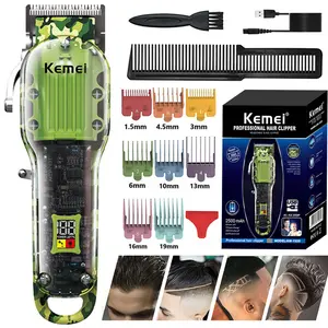 KEMEI KM-1926 Trimmer Professional Cordless 8W Hair Clipper for Men Adjustable Blade Clippers with Zero Gap T-shaped Blade Quiet Design Smooth split end trimmer