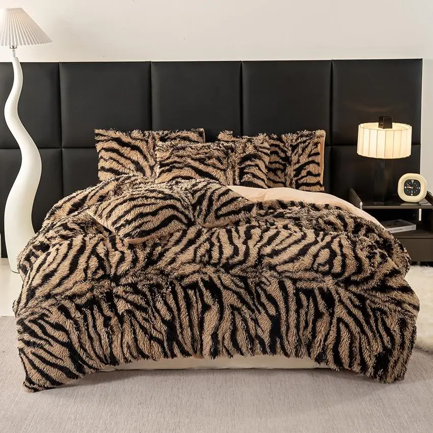 Animal Print Duvet Cover Set, 3 Counts/set Including 1 Duvet Cover & 2 Pillowcases, Soft Comfortable Bedding Set for Home Bedroom