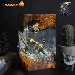 Handmade Umbreon Resin Sculpture – Unique Epoxy Art, Collectible Pokémon Model, Desk Display Figure, Gamer Room Decor, Gift for Fans
