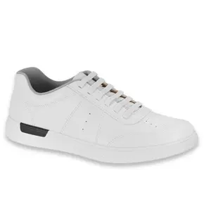 BR SPORT Men's Brazilian 100% Casual Sneakers, White and Black, Ultra Comfort, Athletic Runner