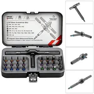 24 in 1 DlY Screwdriver Set,1 Set SwitchableScrewdriver Shape Magnetic Screwdriver Set,Compact and Portable Ratchet Screw0driver SetHome Repair Tool Box