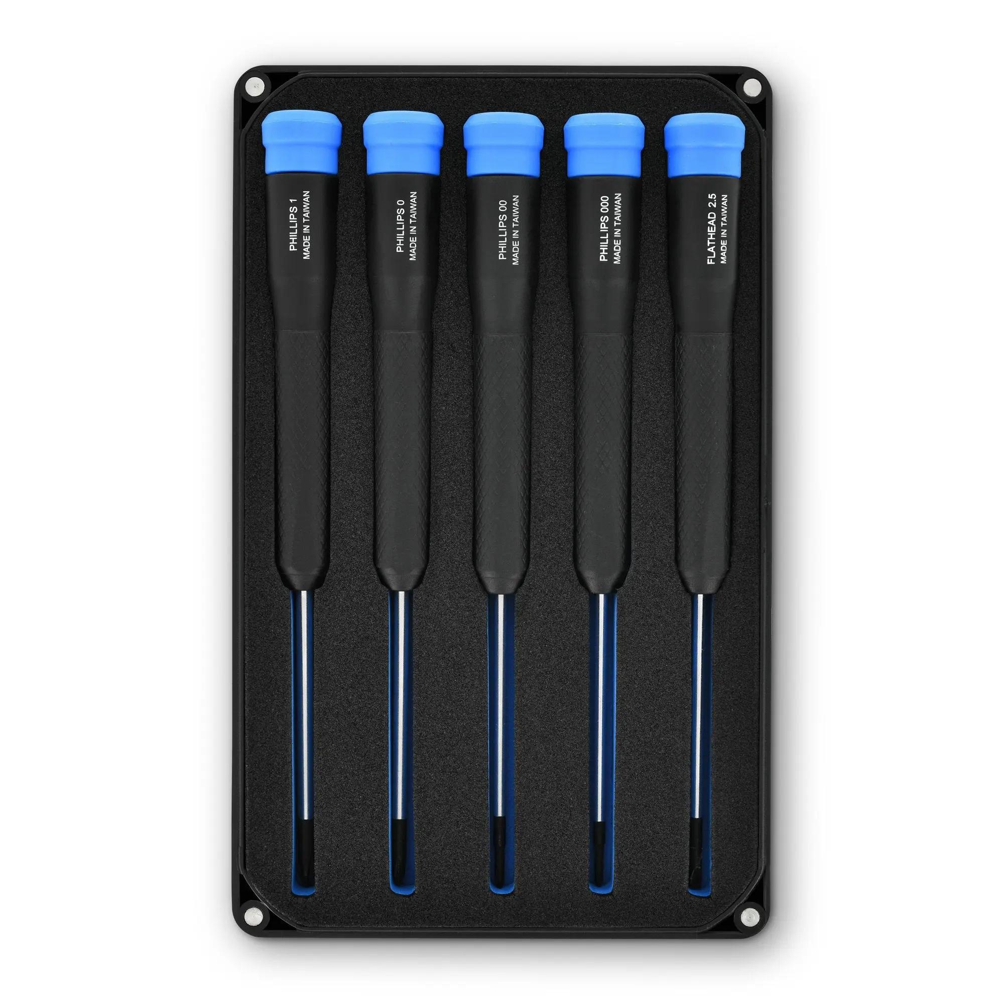 Marlin Precision Magnetic Screwdriver Kit - 5 Standard Magnetic Screwdrivers, Ergonomic Rubberized Grip Handle, Oxide Coated Bits, Swivel Function, Workbench Tool Organization, DIY Maintenance Use, Lifetime Warranty