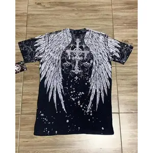 Men T-shirts Y2K Affliction Retro Women T-shirt Style Streetwear Tee Gothic Skull Cross Print Trendy Graphic Kid T-shirts Menswear Shortsleeve graphic tees men gifts Top Tshirt