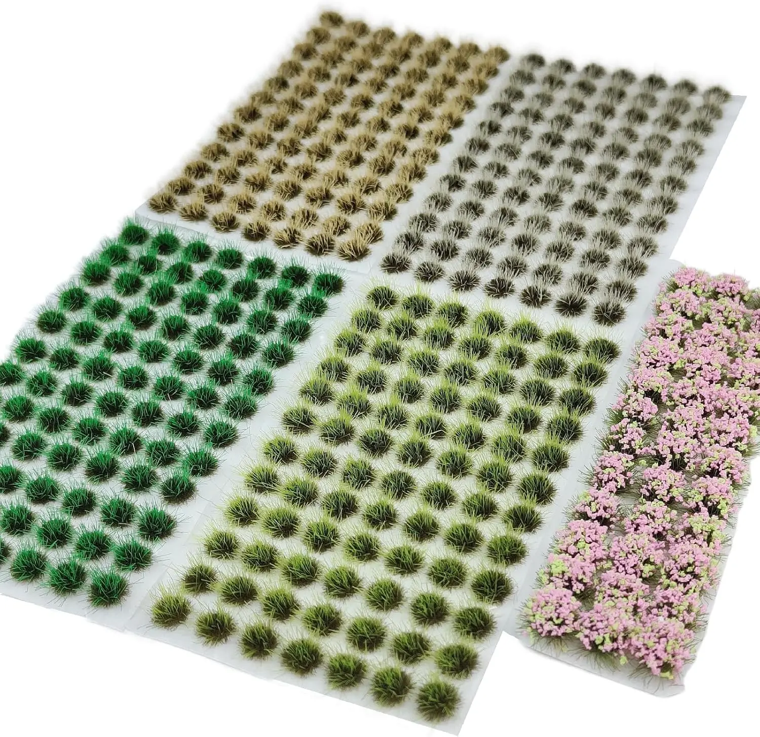 GDEPLOK 372-Pcs Static Grass Clusters - All-Seasons Blend Miniature Grass Tufts for Railway Scenery, Wargaming Terrain