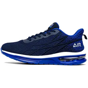 2026 Summer Men’s Air Cushion Running Shoes, lightweight breathable Flyknit mesh sneakers, non-slip sole for standing all day, gym, workouts, and casual sports