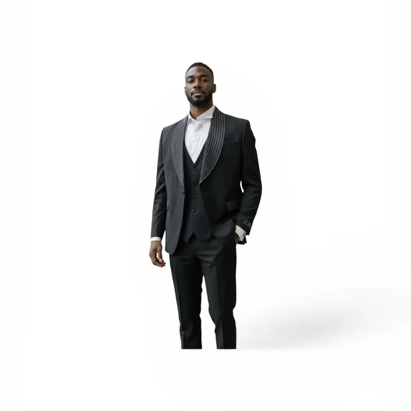MAISON ÉTOILE Signature Black Shawl Lapel 3-Piece Tuxedo