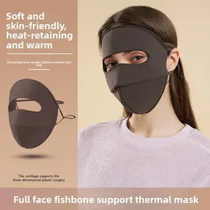 New fish bone warm mask, cold and windproof in autumn and winter, outdoor full face cycling mask, velvet warm mask