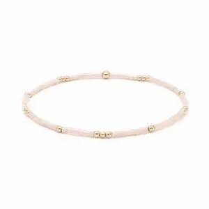 2mm Newport PALEST PINK + Gold Filled Waterproof Bracelet