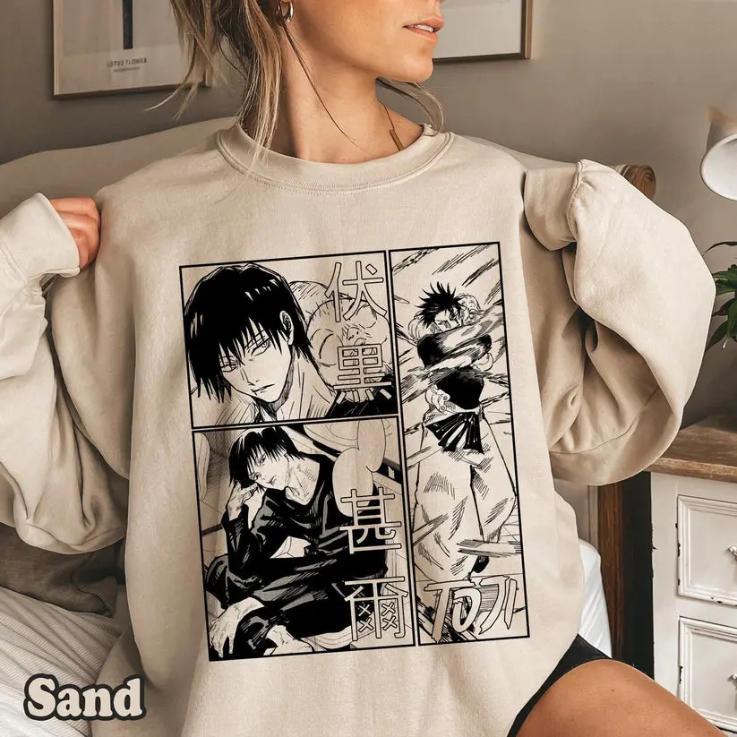 Retro Manga Toji Fushiguro Jujutsu Kaisen Sweatshirt, Anime Manga Hoodie, Anime Lover Shirt, Gift for Anime Fan, Japanese Anime Tshirt, Anime Graphic Shirt, Gift for Anime Manga Fan