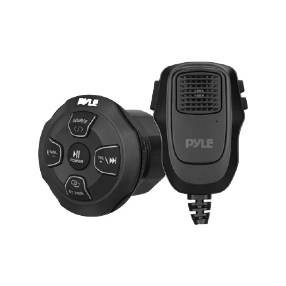 Compact Marine BT V5.0 Bluetooth Receiver Kit - Waterproof 2-Channel Stereo Amplifier, Handheld Mic, Wireless 3.5mm Devices Connection, DC 12V Plug, In-Console Mount & Protection for Car/Boat Audio Streaming