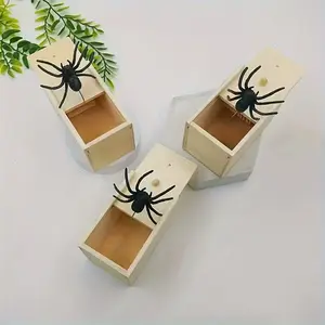 2pcs Realistic Jumping Spider Prank Box, Halloween Scary Decorations, Perfect Surprise Gift for Parties & Events