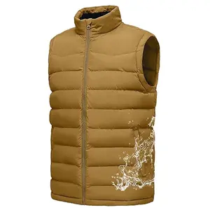 GOPUNE Men's Winter Puffer Vest Insulated Quilted Water-Resistant Windproof Zipper Lightweight Sleeveless Work Fishing Hiking