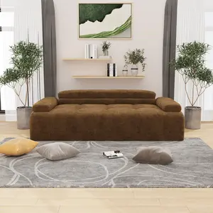 Modern Loveseat Sofa,Boneless Compressed Sofa chair,Space-Saving Recliner Design,Corduroy Modular Sectional Couch for Living Room,No Assembly Needed
